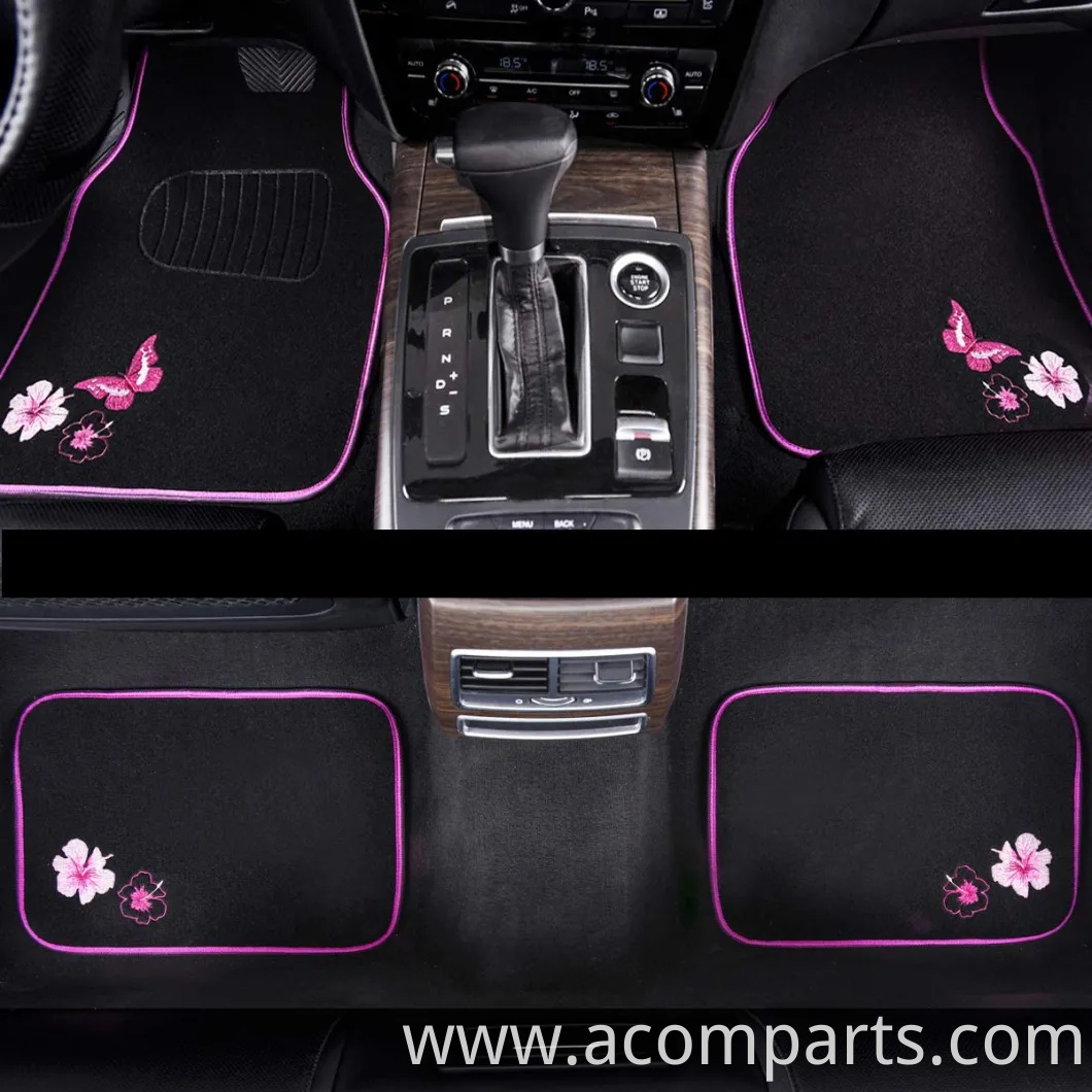 4-Piece Carpet Vehicle Floor Mats Premium Quality Classic Car Full Carpet Black Heavy Duty for Driver Passenger and Rear Seats All Weather